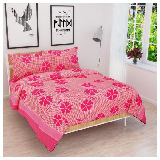 

XY DECOR Microfiber 3D Printed Double Size Bedsheet 120 TC ( 1 Bedsheet With 2 Pillow Covers Multi )