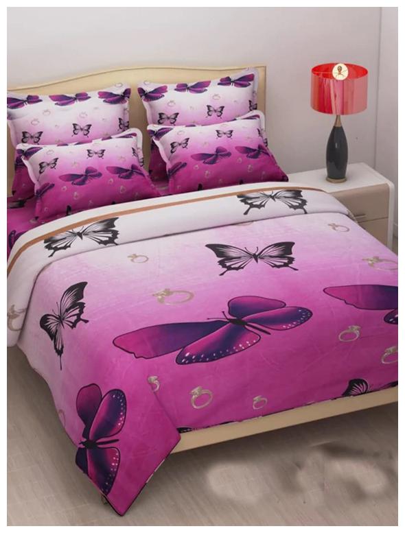

XY DECOR Microfiber 3D Printed Double Size Bedsheet 120 TC ( 1 Bedsheet With 2 Pillow Covers Multi )
