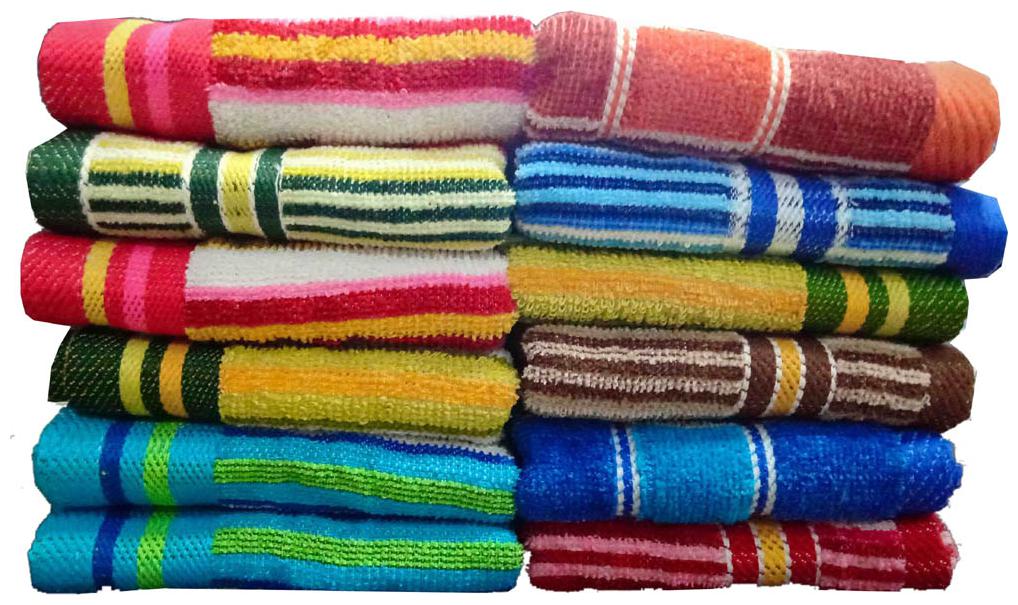 

Xy decor Pack of 12 mulicolour cotton face towel (25 X25 CM)