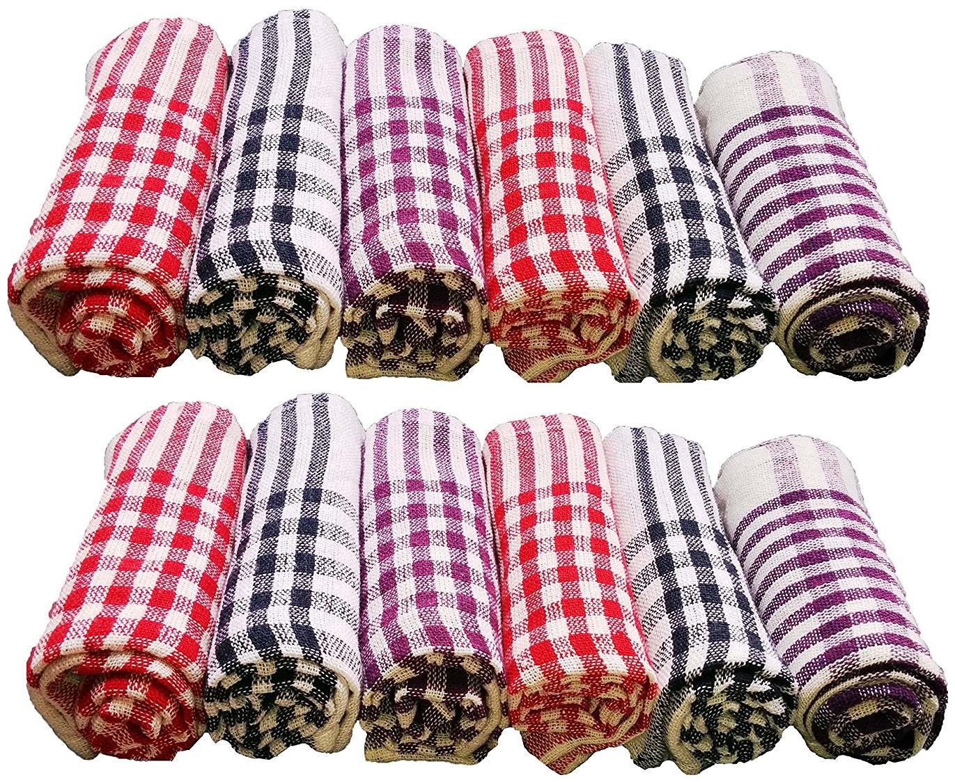 

xy decor set of 12 multicolor kitchen towel ( 17x27 inch)