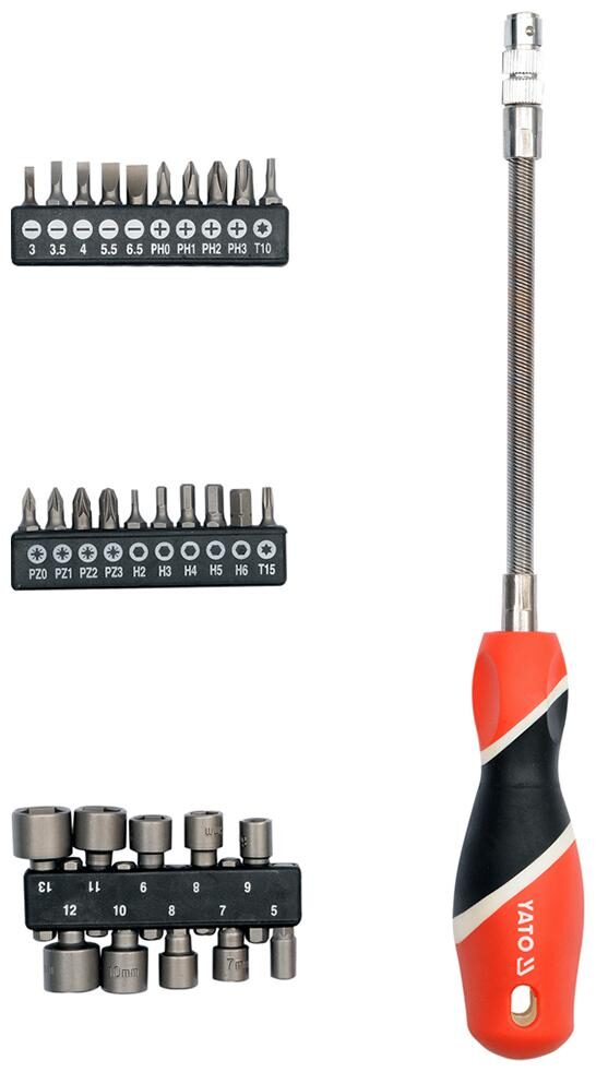 

YATO Professional screwdriver with flexible steel shank Standard Screwdriver Set (Pack of 31)