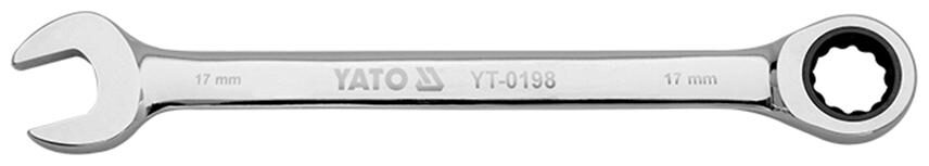 

YATO YT-0192 Double Sided Chromed Finish 72 Teeth Ratchet with AS-Drive and Material CrV 6140 11 mm Double Sided Rachet Wrench ()