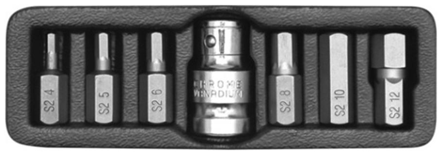 

YATO YT-0412 Professional Highest Quality S2 tool Steel with a 1 2inch ratchet High Hardness Screwdriver Bit Set (Pack of 7)