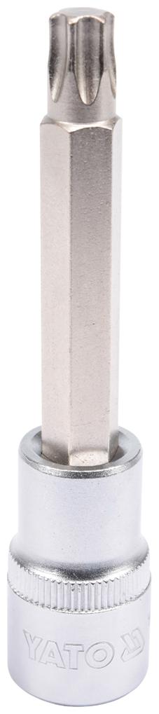 

YATO YT-04326 1 2 inch Drive Torx Socket Bit Tool for Car or Mechanical Workshop with Chrome-plated Cap and Size T50 Socket Set (Pack of 1)