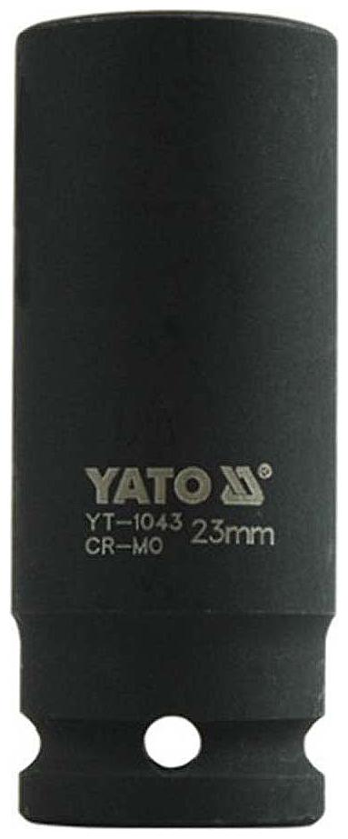 

Yato YT-1043 Cold Forged CrMo 1 2 inch Drive Black Phosphated Surface AS Drive Hexagonal Deep Impact Socket Set-23mm Socket Set (Pack of 1)