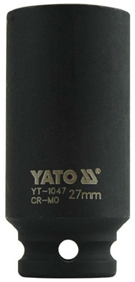 

Yato YT-1047 Cold Forged CrMo 1 2 inch Drive Black Phosphated Surface AS Drive Hexagonal Deep Impact Socket Set-27mm Socket Set (Pack of 1)