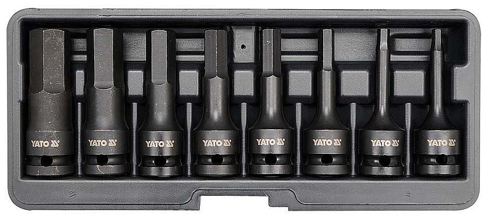 

Yato YT-1066 1 2 inch CrMo Impact Bit Socket Set-6mm 7mm 8mm 10mm 12mm 14mm 17mm 19mm Socket Set (Pack of 8)