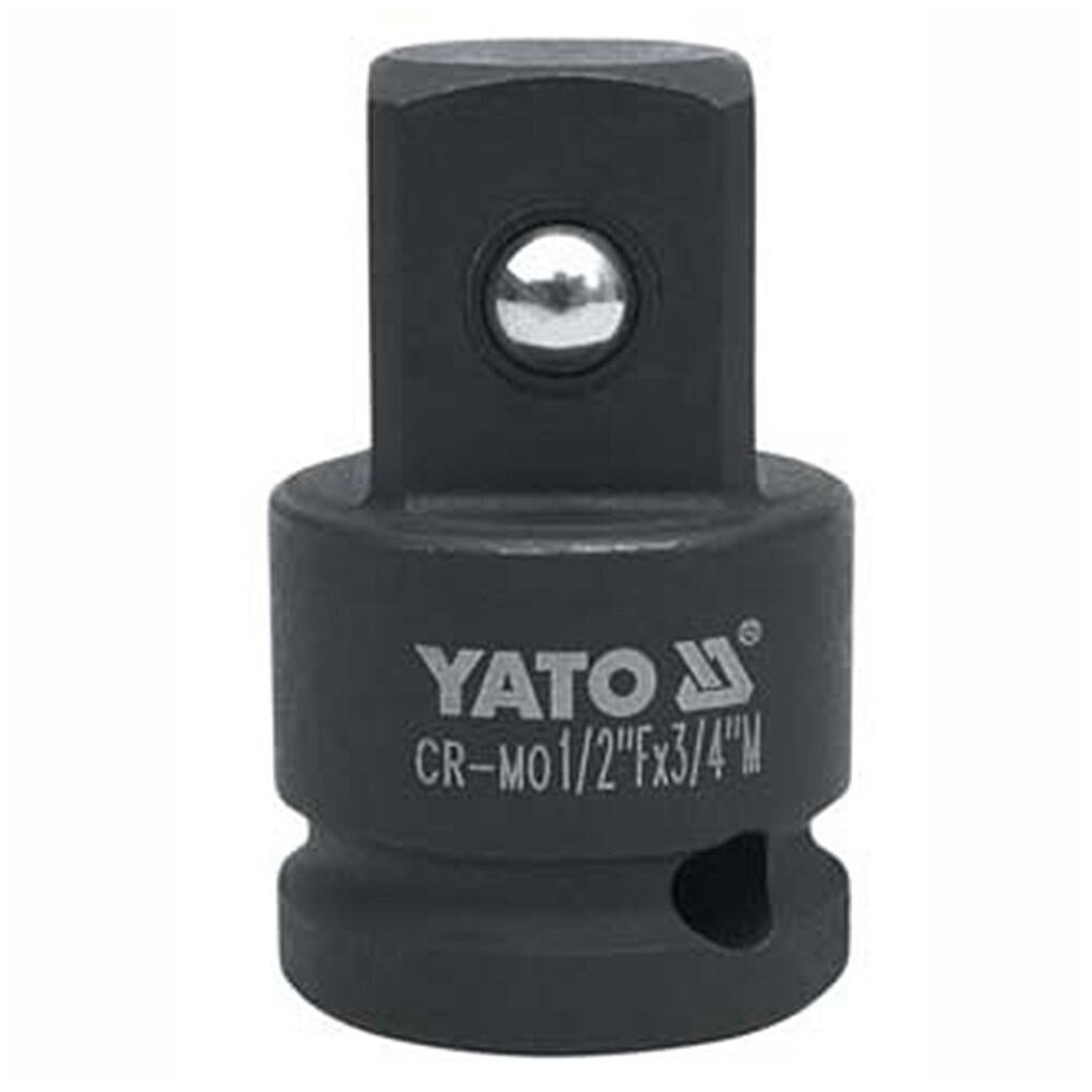 

Yato YT-1067 Cold Forged CrMo 1 2inch (F)X3 4inch (M) Drive Black Phosphated Surface Impact Adaptor-30mm Socket Set (Pack of 1)