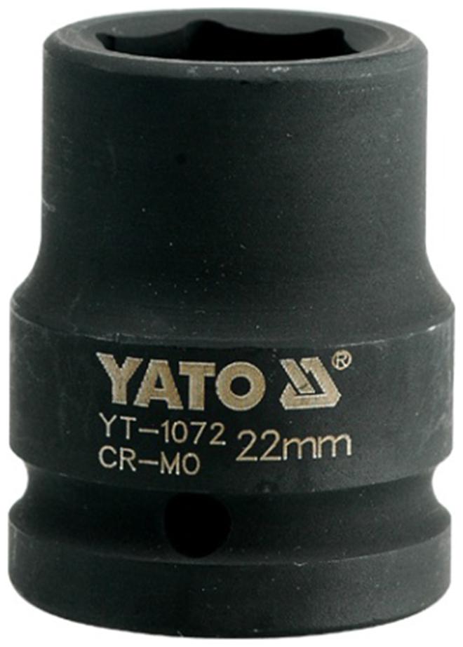 

Yato YT-1072 Cold Forged CrMo 3 4 inch Drive Black Phosphated Surface Hexagonal Impact Socket-22mm Socket Set (Pack of 1)