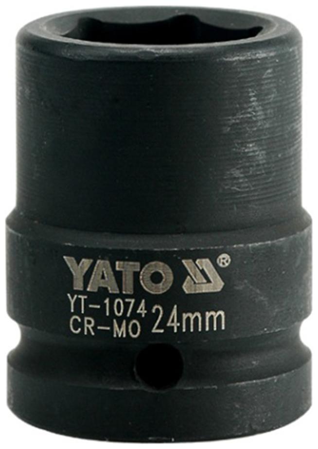 

Yato YT-1074 Cold Forged CrMo 3 4 inch Drive Black Phosphated Surface Hexagonal Impact Socket-24mm Socket Set (Pack of 1)