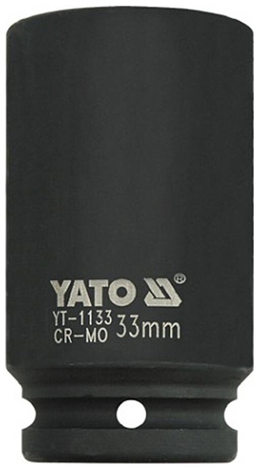 

Yato YT-1133 Cold Forged CrMo 3 4 inch Drive Black Phosphated Surface Hexagonal Deep Impact Socket-33mm Socket Set (Pack of 1)