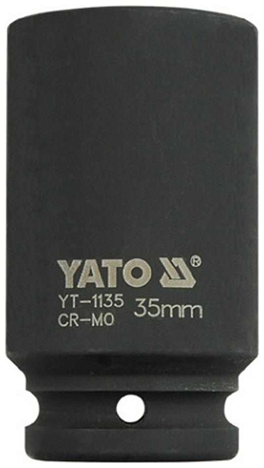 

Yato YT-1135 Cold Forged CrMo 3 4 inch Drive Black Phosphated Surface Hexagonal Deep Impact Socket-35mm Socket Set (Pack of 1)