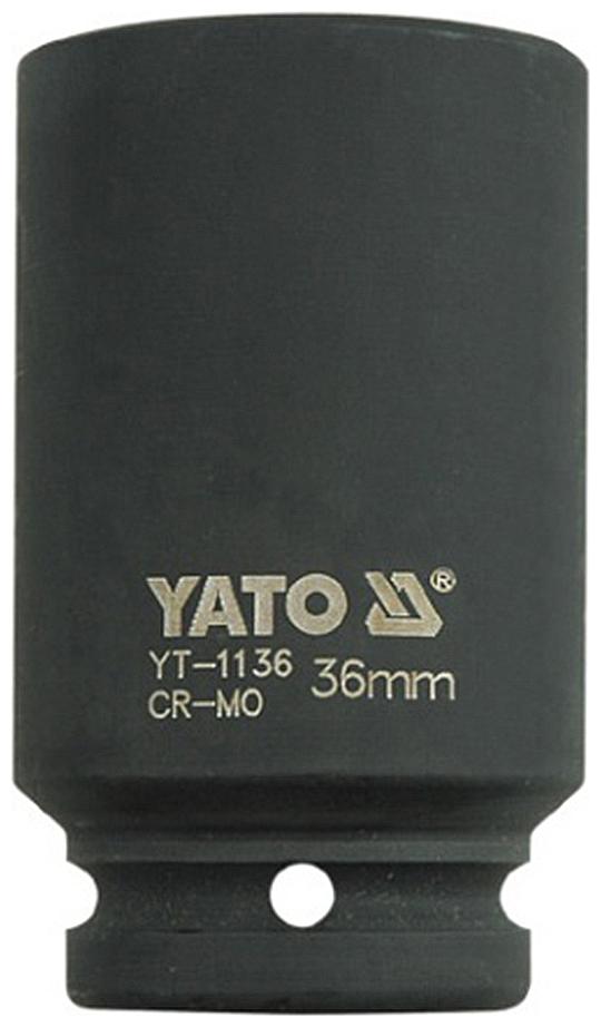

Yato YT-1136 Cold Forged CrMo 3 4 inch Drive Black Phosphated Surface Hexagonal Deep Impact Socket-36mm Socket Set (Pack of 1)