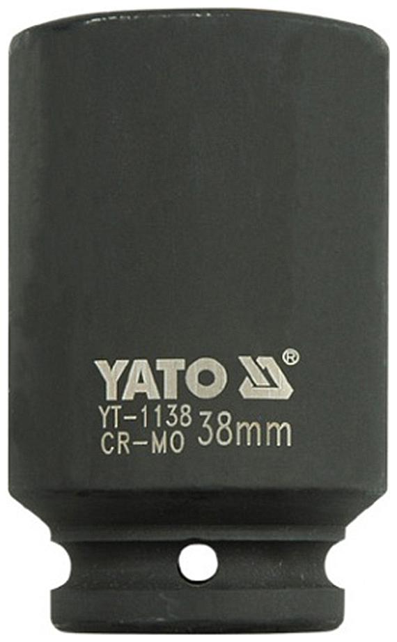 

Yato YT-1138 Cold Forged CrMo 3 4 inch Drive Black Phosphated Surface Hexagonal Deep Impact Socket-38mm Socket Set (Pack of 1)
