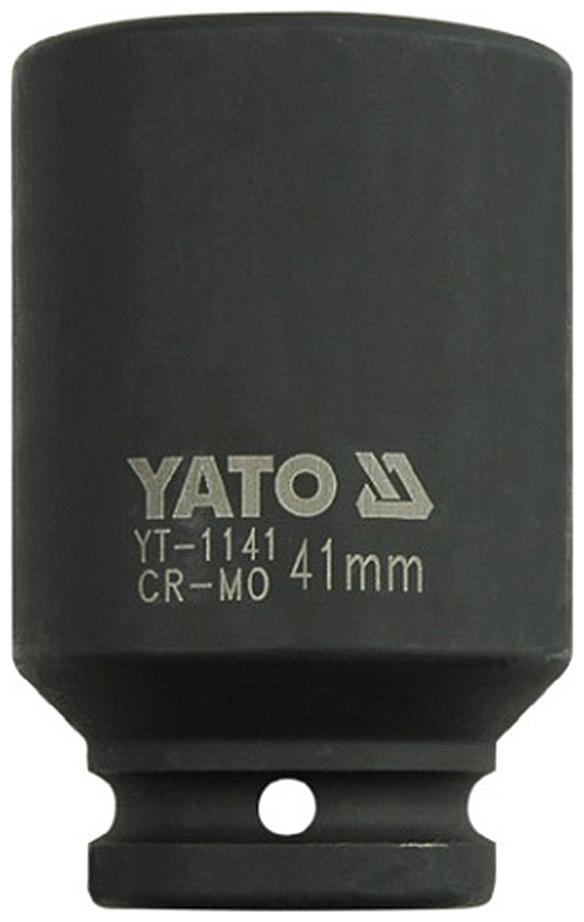 

Yato YT-1141 Cold Forged CrMo 3 4 inch Drive Black Phosphated Surface Hexagonal Deep Impact Socket-41mm Socket Set (Pack of 1)