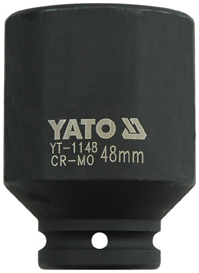 

Yato YT-1148 Cold Forged CrMo 3 4 inch Drive Black Phosphated Surface Hexagonal Deep Impact Socket-48mm Socket Set (Pack of 1)