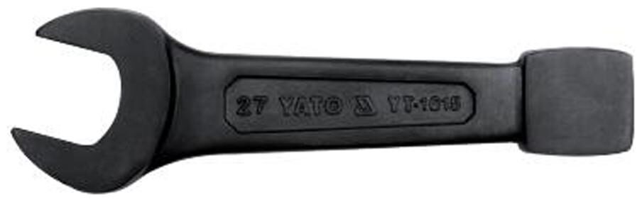 

YATO YT-16148 Single Sided Black Oxidised Surface with Head Offset 15 Degree and AS-Drive System 22 mm Single Sided Open End Wrench ()
