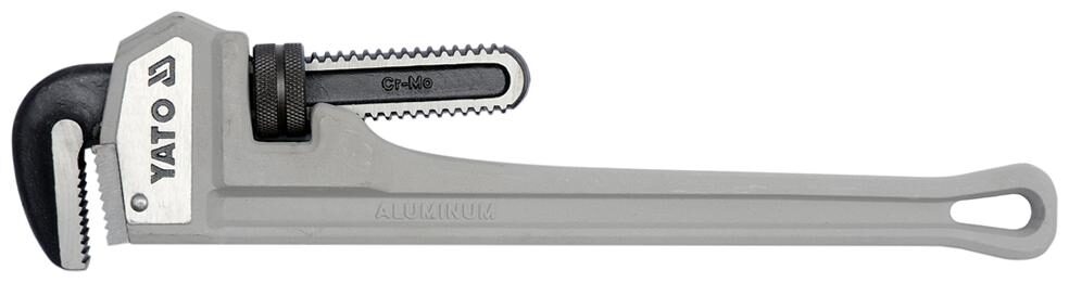 

YATO YT-2482 Aluminum Handle Light Weight Pipe Wrench 14 inch Hardness HRC 58-60 Single Sided Pipe Wrench (Pack of 1)