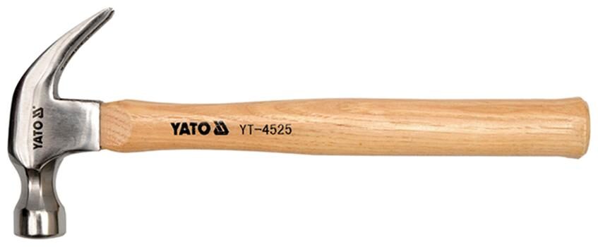 

YATO YT-4525 Hickory Handle Claw Hammer YT-452-Forged carbon steel Head Hardened and Tempered Speciality Hammer (0 47 kg)