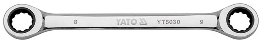 

YATO YT-5032 Double Sided 72 Teeth Chromed Finish Ratchet 12x13 mm Double Sided Box End Wrench ()