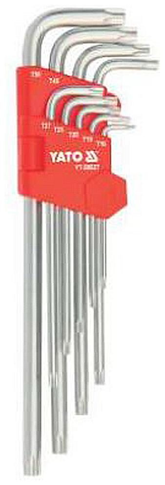 

YATO YT-58827 With positioning hole in the end Torque increasing 20 than CrV material Torx Tamperproof Key Allen Key Set ()