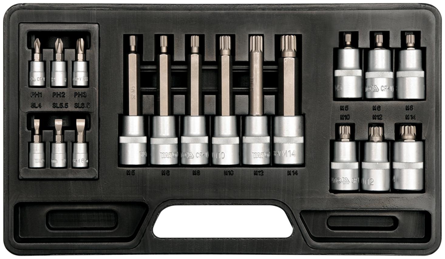 

Yato YT-7750 Bit Socket Set 18pcs Ph Slotted Spline