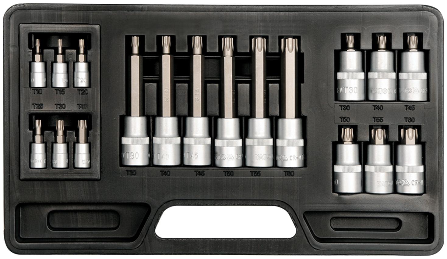 

Yato YT-7751 Bit Socket Set 18pcs Torx T10-T60mm