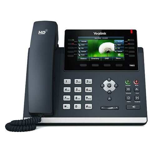 

Yealink T46S Corded Voice Over IP Phone w 4 3 Inch TFT Color LCD Display