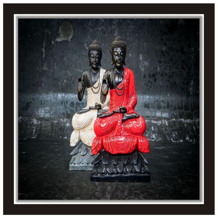 

Yogine Beautiful Gautam Buddh Self Adhesive Painting Poster For Wall Unframed Rolled Sticker Size -12 in x 12 in Black