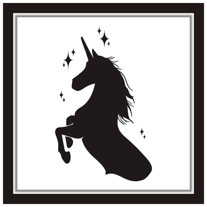 

Yogine Beautiful Self Adhesive Modern Art Unicorn Painting Poster For Wall For Kitchen Wall Art Paper Sticker Best For Gift Purpose Size -12 in x 12 in Black