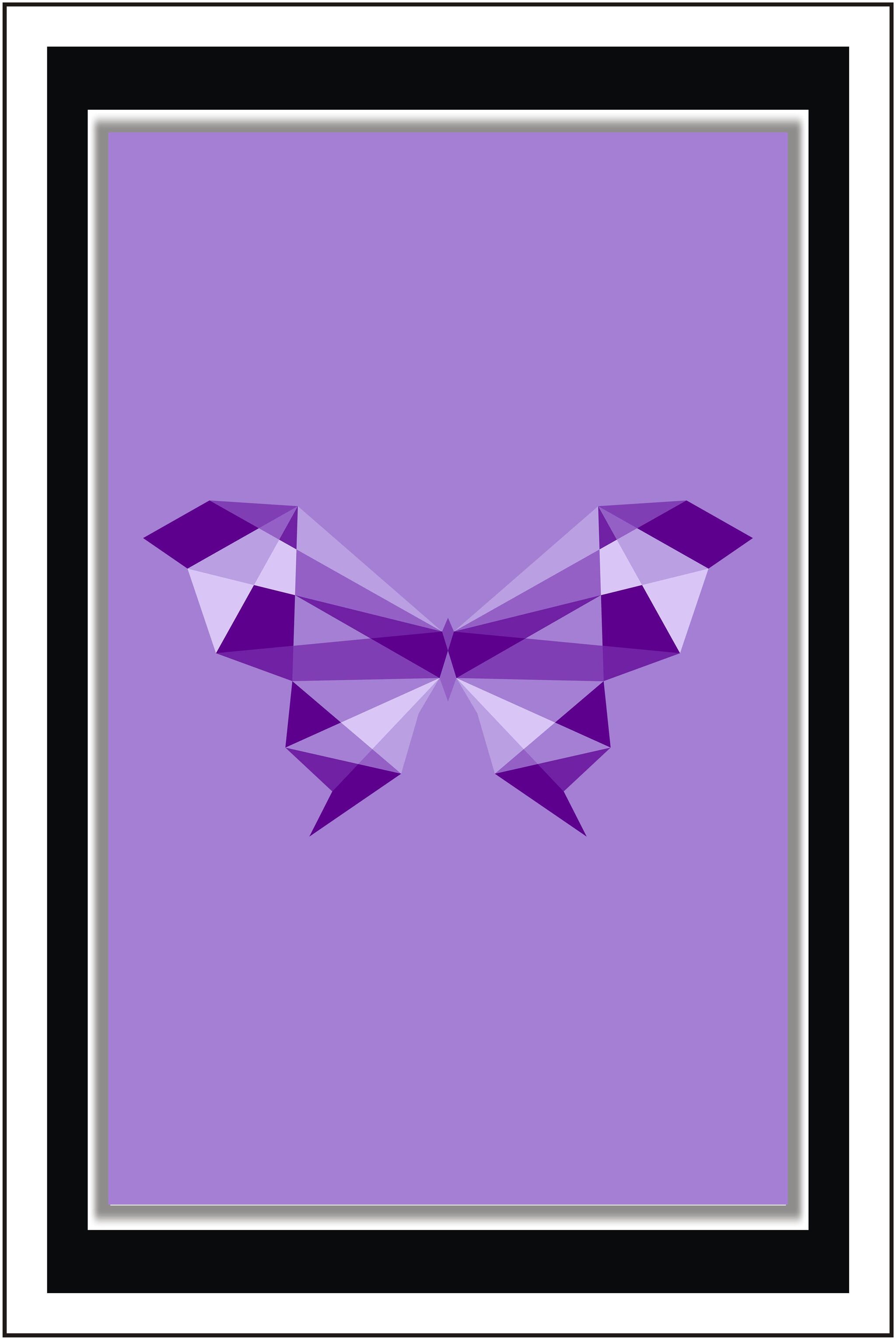 

Yogine Cubism butterfly - Paper Poster Wall Sticker Print Decor Print - Unframed Rolled -12 inches x 18 inches
