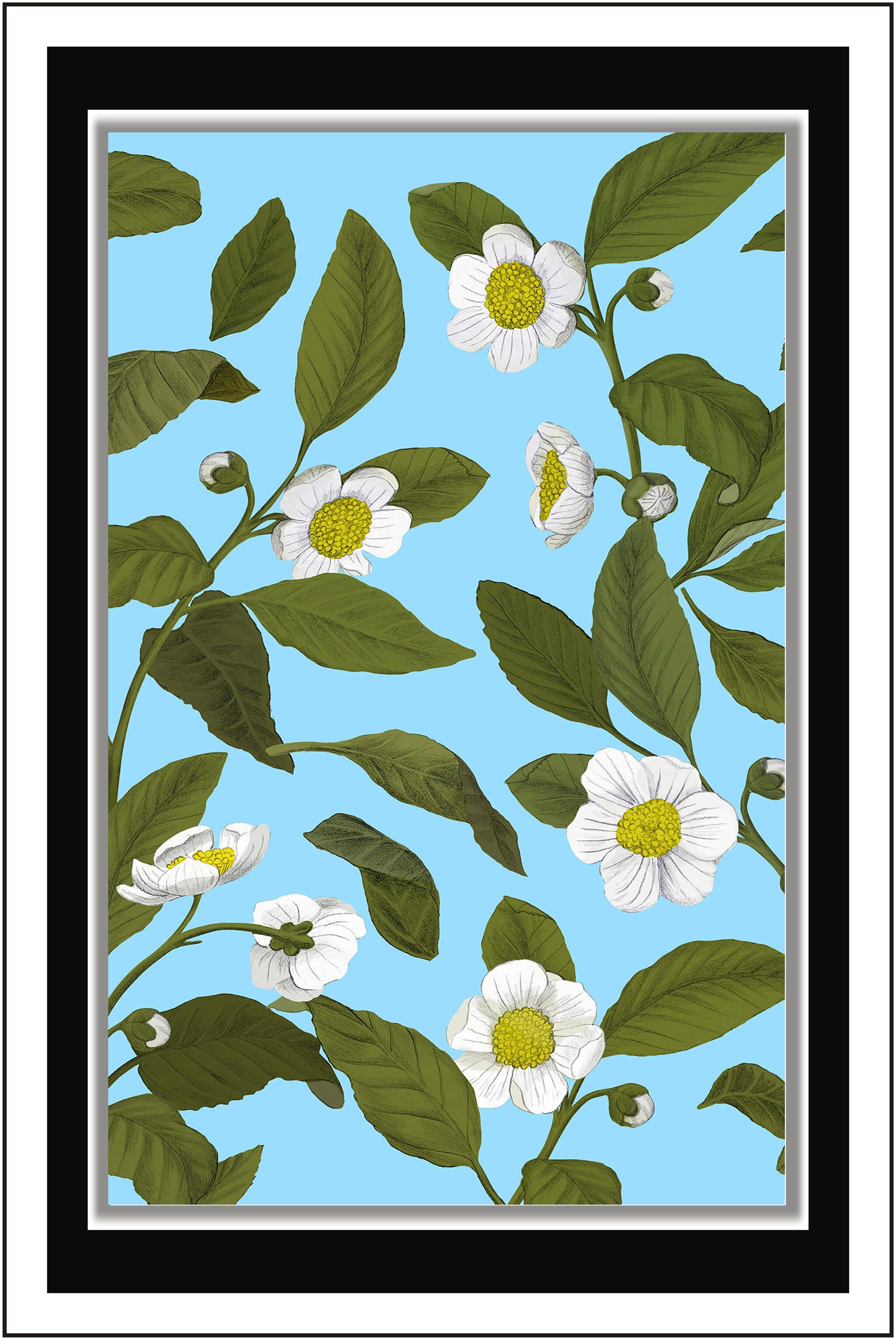 

Yogine Flower pattern - Paper Poster Wall Sticker Print Decor Print - Unframed Rolled -12 inches x 18 inches