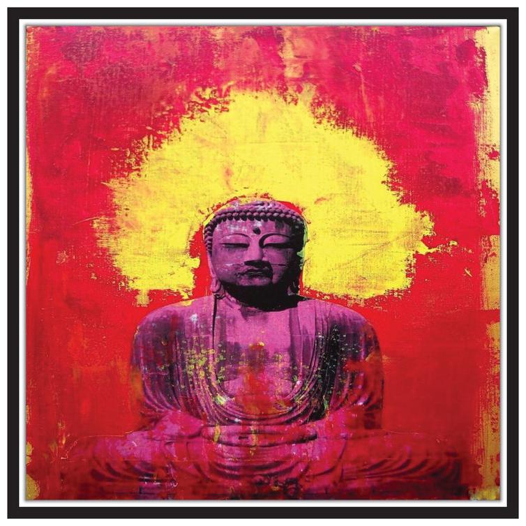 

Yogine Gautam Buddh In Meditating Peaceful Pose Size -12 in x 12 in Red