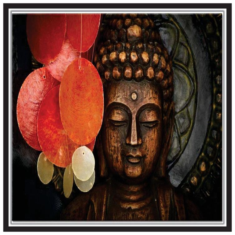 

Yogine Gautam Buddh Peaceful Painting Self Adhesive Unframed Rolled Sticker Size -12 in x 12 in Dark Brown