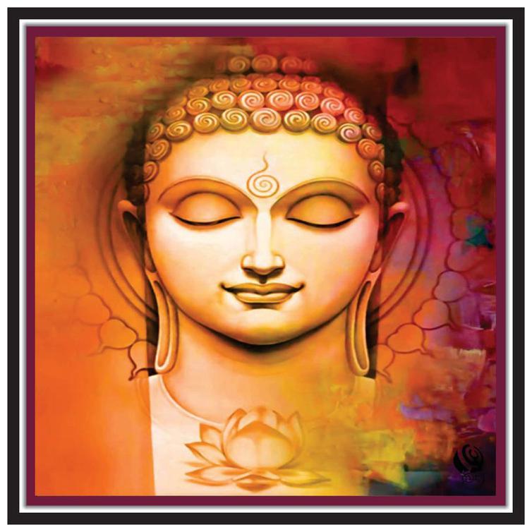

Yogine Gautam Buddh Peaceful Painting Self Adhesive Unframed Rolled Sticker Size -12 in x 12 in Brown