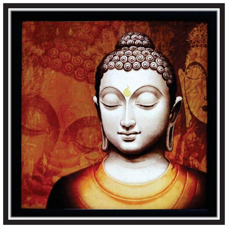 

Yogine Gautam Buddh Peaceful Painting Self Adhesive Unframed Rolled Sticker Size -12 in x 12 in Brown