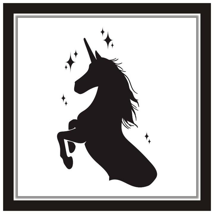 

Yogine Paper Poster Wall Sticker Print Decor Print Unicorn Wall Sticker Print Paper Wall Decor Size -12 in x 12 in Black