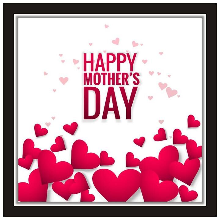 

Yogine Paper Poster Wall Sticker Print Decor Print Happy Mother s Day Written Quote Wall Sticker Print Paper Wall Decor Best Mother s Day Gift Purpose Size -12 in x 12 in White