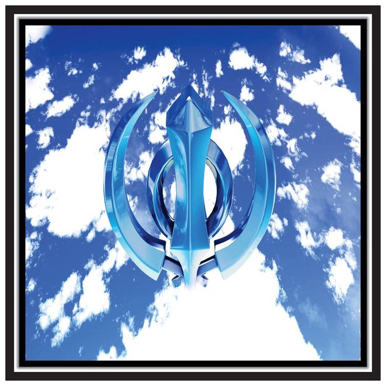 

Yogine Religious Sikh Symbol Of Idol Khanda Sahib Painting For Mandir De cor Self Adhesive Unframed Rolled Sticker Size -12 in x 12 in Blue