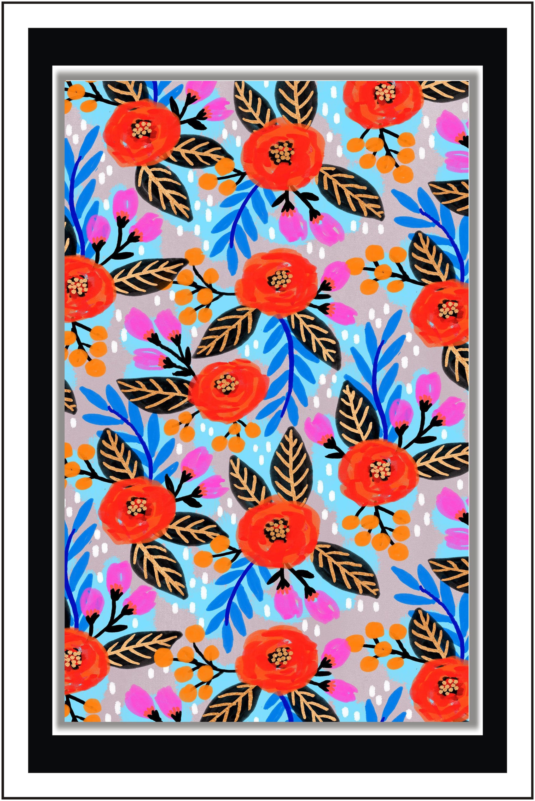 

Yogine Royal rose - Paper Poster Wall Sticker Print Decor Print - Unframed Rolled -12 inches x 18 inches
