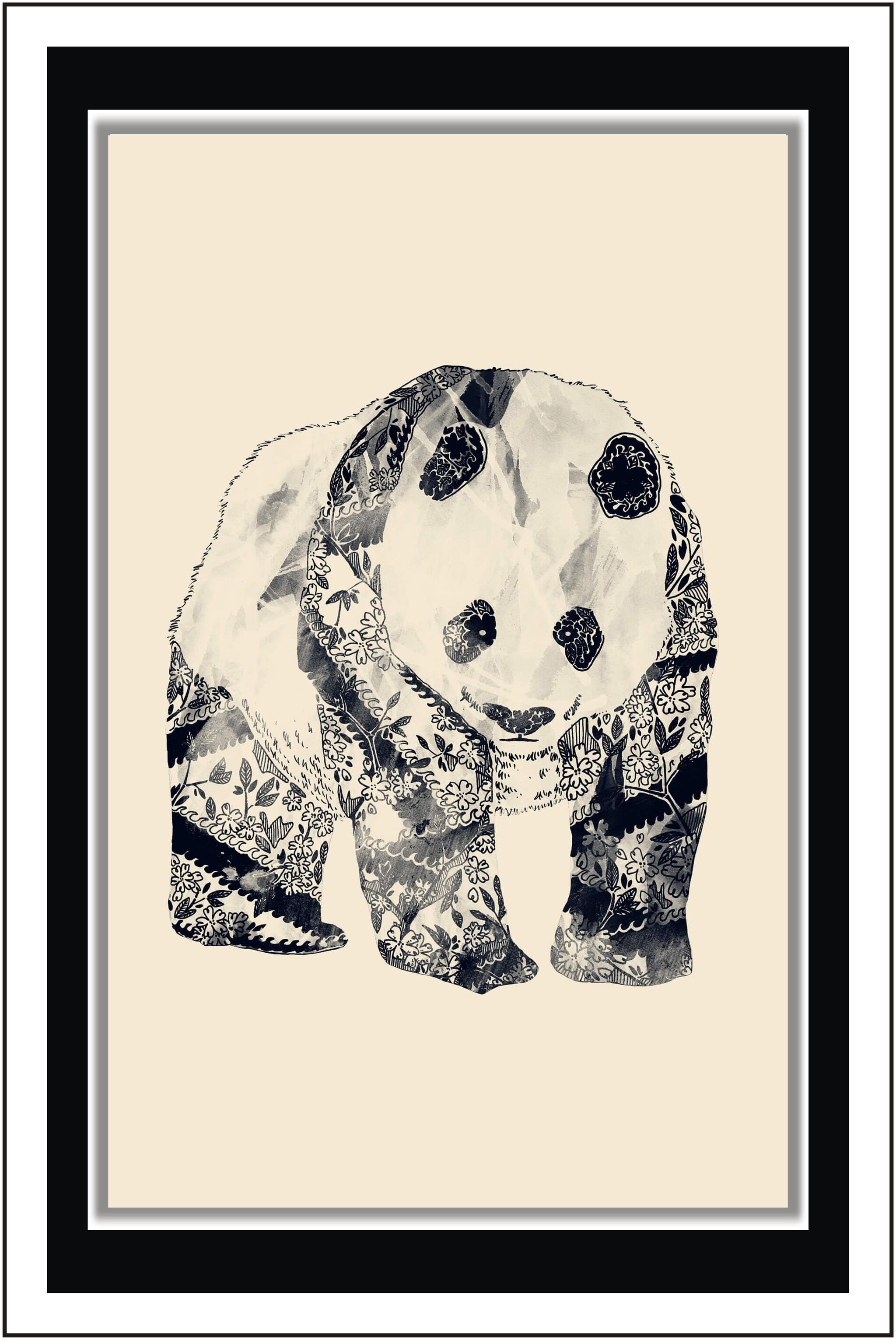

Yogine Tattoord panda - Paper Poster Wall Sticker Print Decor Print - Unframed Rolled -12 inches x 18 inches