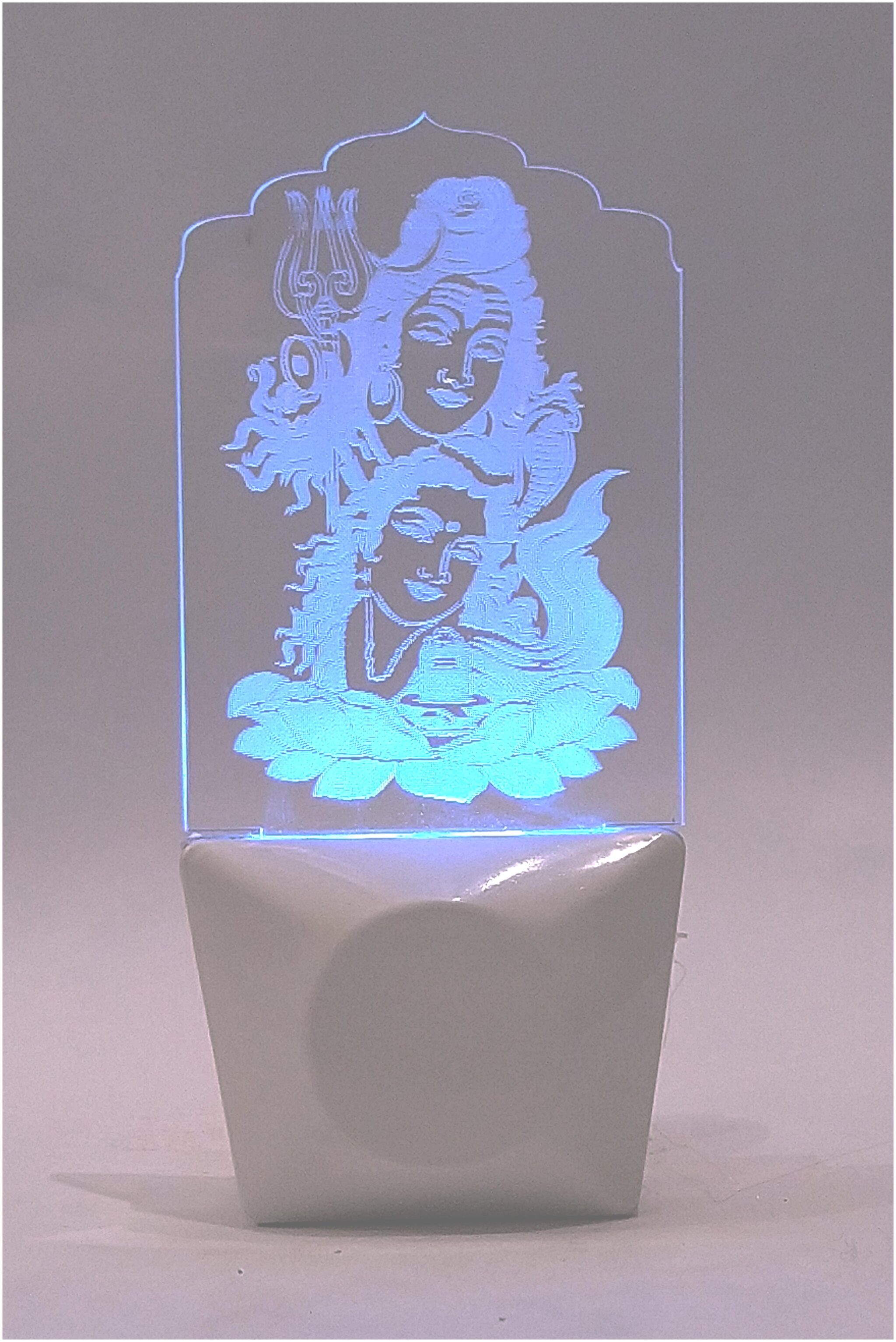 

Yonker LED Acrylic Lord Shiva And Goddess Parvati Shiv Parvati Changing LED Night Table Lamp Night Lamp (16 cm Multicolor)