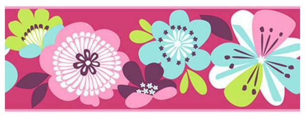 

York Cool Kids Floral Wallpaper Border - KS2228B