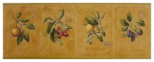 

York Honey Gold Fruit Wallpaper Border - DB3780B