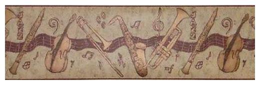 

York Jazz Instruments Wallpaper Border - GY8674B