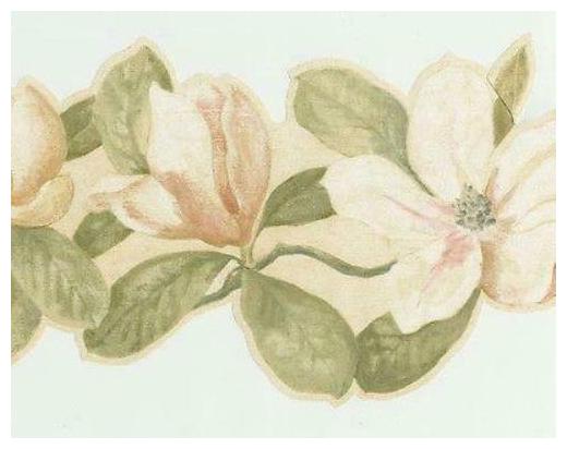 

York Magnolia Blossoms Die Cut Wallpaper Border - VG8548B