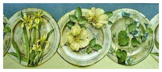 

York Plates with Flowers Wallpaper Border - FR4900B