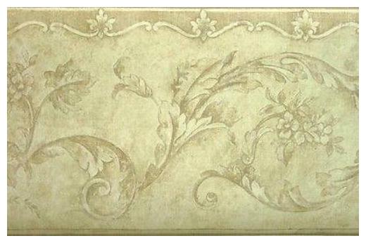 

York Two Tone Brown Scroll Wallpaper Border - LE4403B