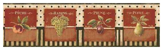 

York Vintage Fruit Labels Wallpaper Border - PA5532BD