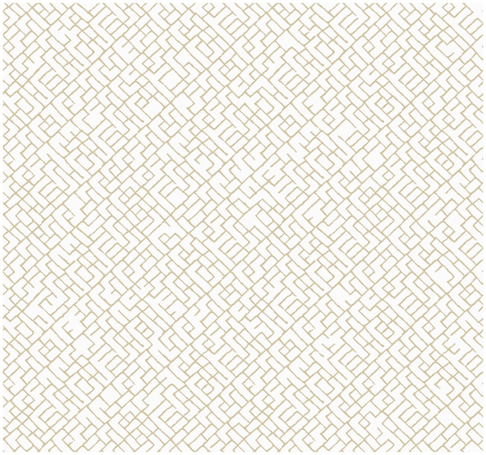 

York Wallcoverings MS6440 Modern Shapes Mason Wallpaper off white golden tan